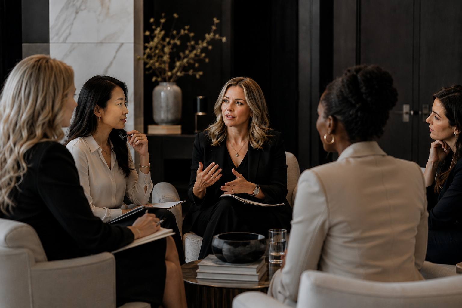 Women leaders in discussion